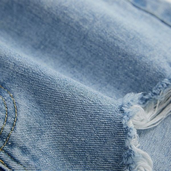 Quần Short Denim Lưng Cao Phối Rách Thời Trang Mùa Hè Cho Nữ | BigBuy360 - bigbuy360.vn
