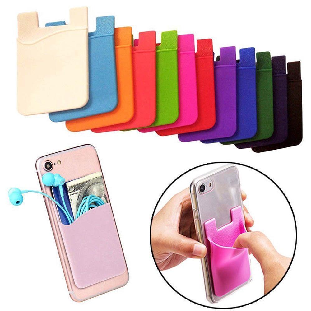 SOMEDAYZL Túi Đựng Thẻ ID / Điện Thoại Bằng Silicon Mềm Tự Dính Tiện Dụng Cho Xiaomi