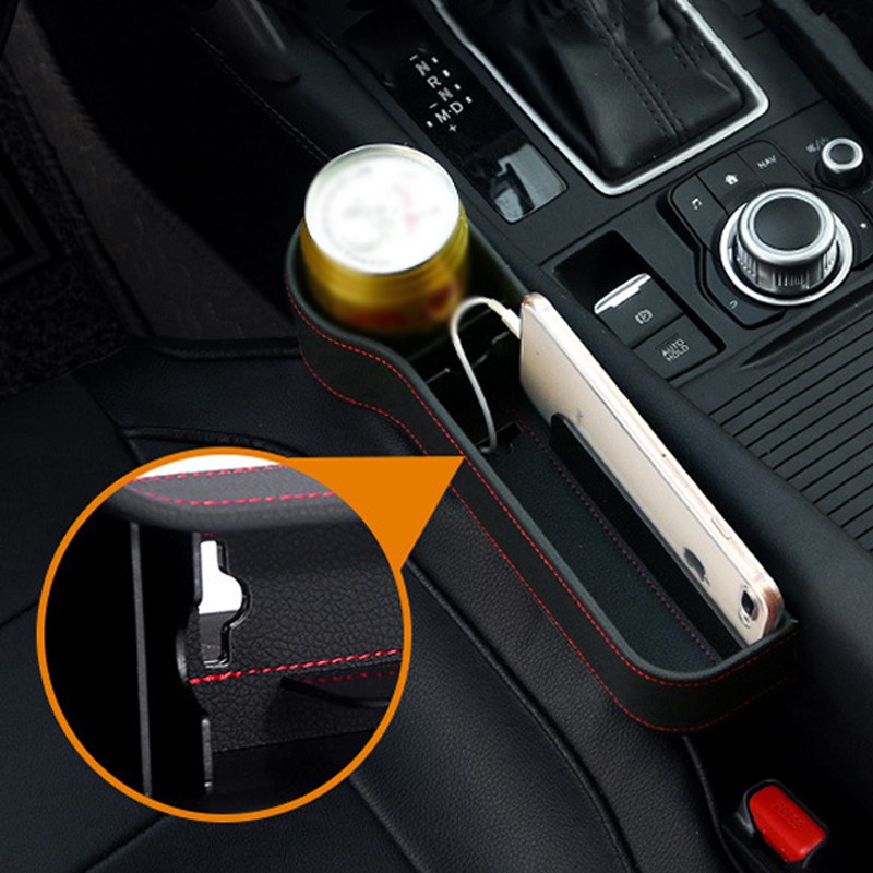 Bộ 2 Hộp Da PU Đựng Đồ Gắn Khe Hở Ghế Ngồi Xe Hơi Tiện Dụng