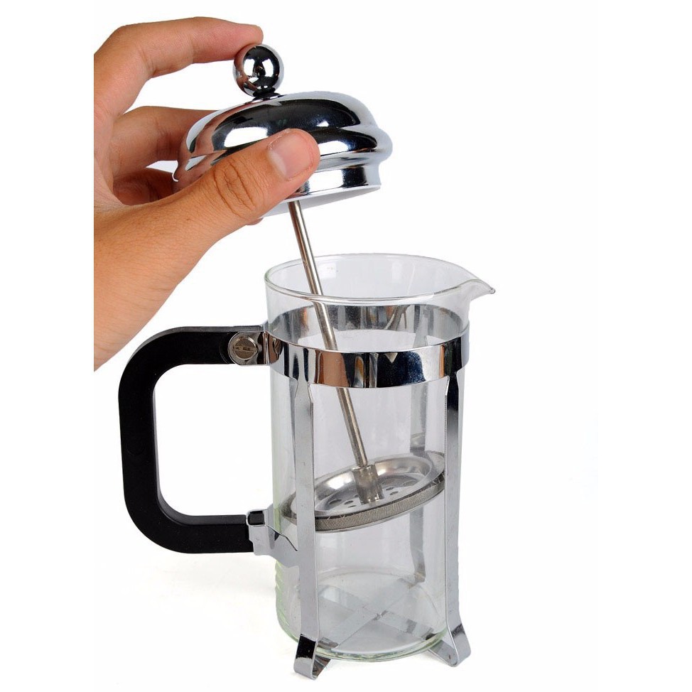 Bình Pha Cafe Kiểu Pháp 350ml (Bạc) - Bình pha cà phê french press - Dùng để pha trà hay cà phê