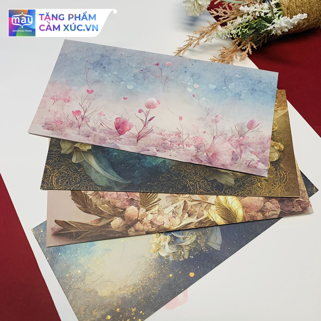 Phong bì A6 (11x22cm) set 10 chiếc nhiều màu