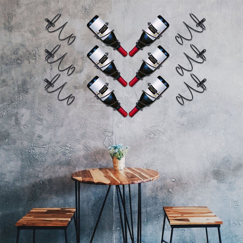 Set 1 / 5 Giá Đỡ Chai Rượu Vang Gắn Tường Tiện Lợi