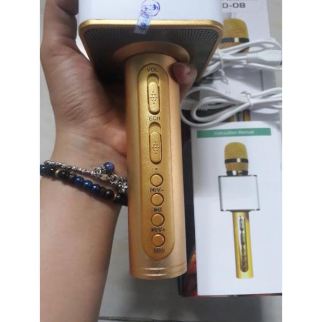 Mic Karaoke không dây SD-08 kèm loa bluetooth hàng loại 1 âm thanh cực chuẩn BH 6 tháng