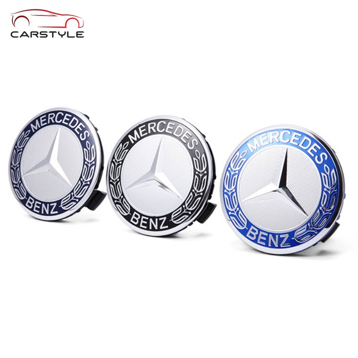 Biểu tượng Logo Mercedes Benz chụp mâm, vành, bánh xe ô tô/ Mã MDE75-1  C A B E S CLA CLS GLA GLS GLC GLE GLB 200 300 260