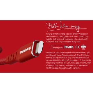 Cáp Velasboost TypeC ra (MFi) và sạc 20W PD (Made by Việt Nam)
