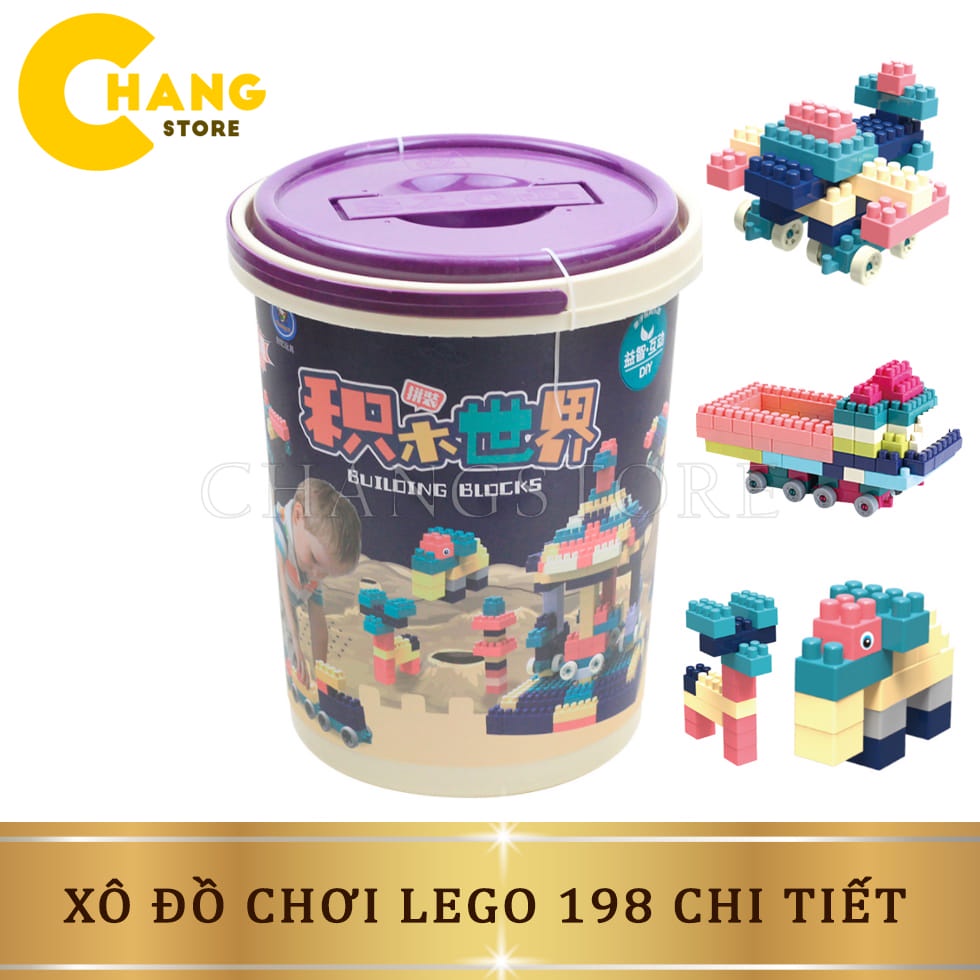 Đồ Chơi LeGo 198 Chi Tiết, Xô Đồ Chơi Lắp Ráp Cho Trẻ Em Siêu Rẻ - Đồ chơi  học tập