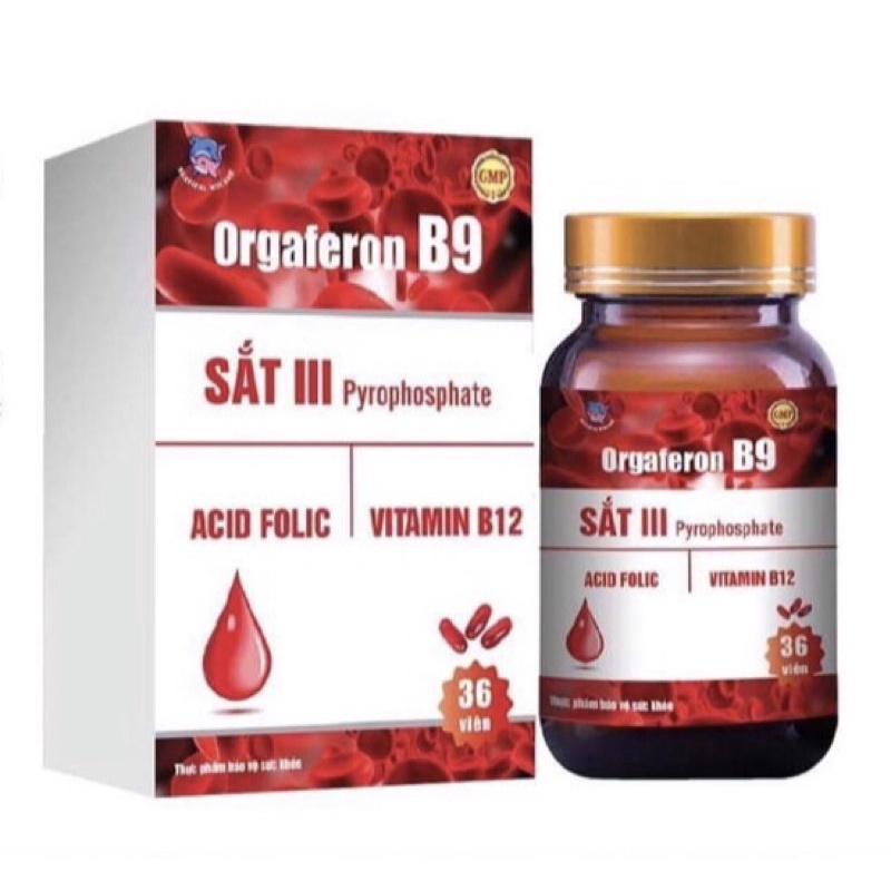 Viên uống bổ sung sắt cho bà bầu, người thiếu máu do thiếu sắt Orgaferon B9