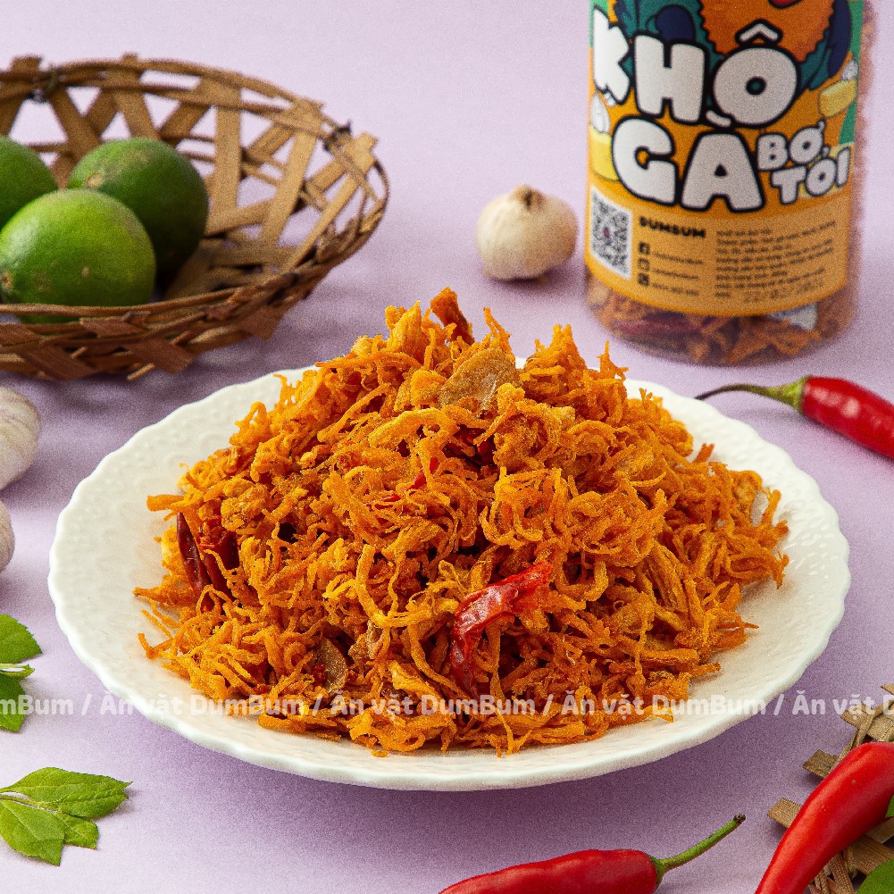 [Mã 77FMCGSALE1 giảm 10% đơn 250K] Khô gà bơ tỏi xé cay DumBum 300g đồ ăn vặt Sài Gòn vừa ngon vừa rẻ | BigBuy360 - bigbuy360.vn