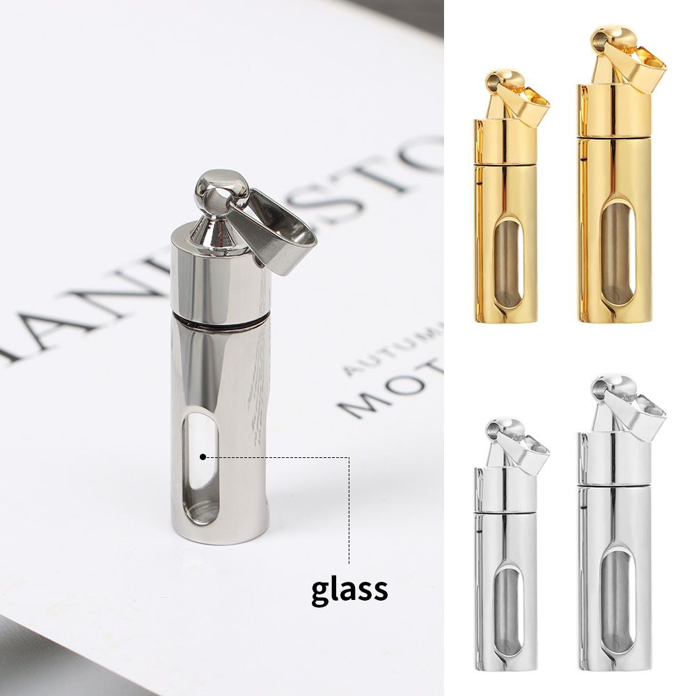 Mặt vòng cổ bằng thép không gỉ hình ống thủy tinh đựng nước hoa nhiều màu thời trang cho nam và nữ