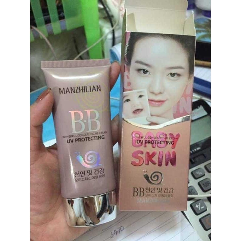 Kem nền BB Baby Skin tinh chất ốc sên lên tông trắng mịn dùng được cho da mụn , da nhạy cảm