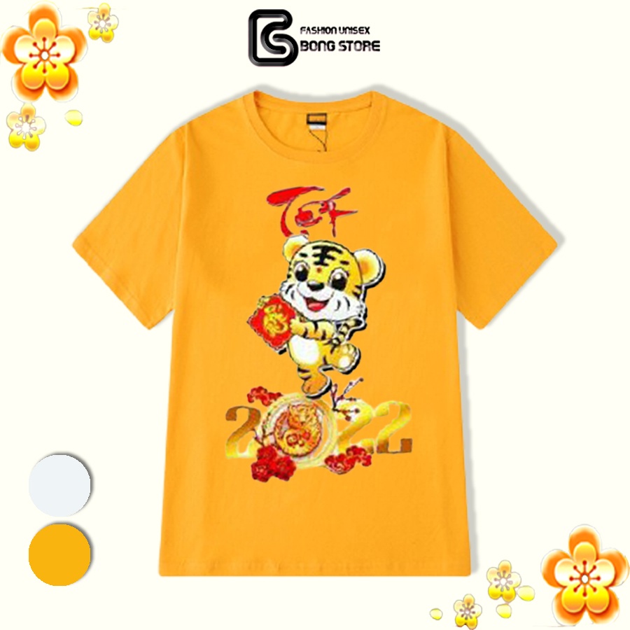Áo Thun Tết 2022 Họa Tiết In Siêu Dễ Thương Cho Cặp Đôi & Gia Đình, BONG STORE OFFICIAL - ATT02