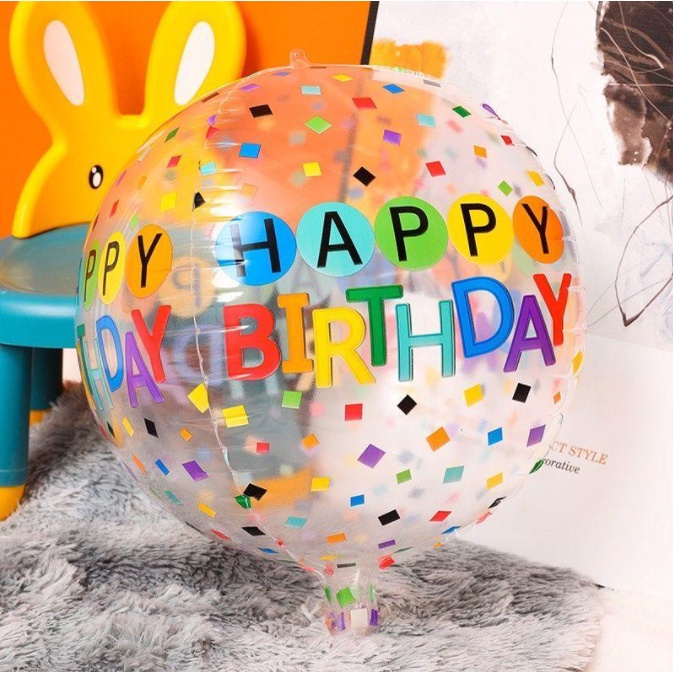 Bong bóng sinh nhật Jumbo nhựa PE Trong suốt in hình Bobo 18&quot; 24&quot; 36&quot;