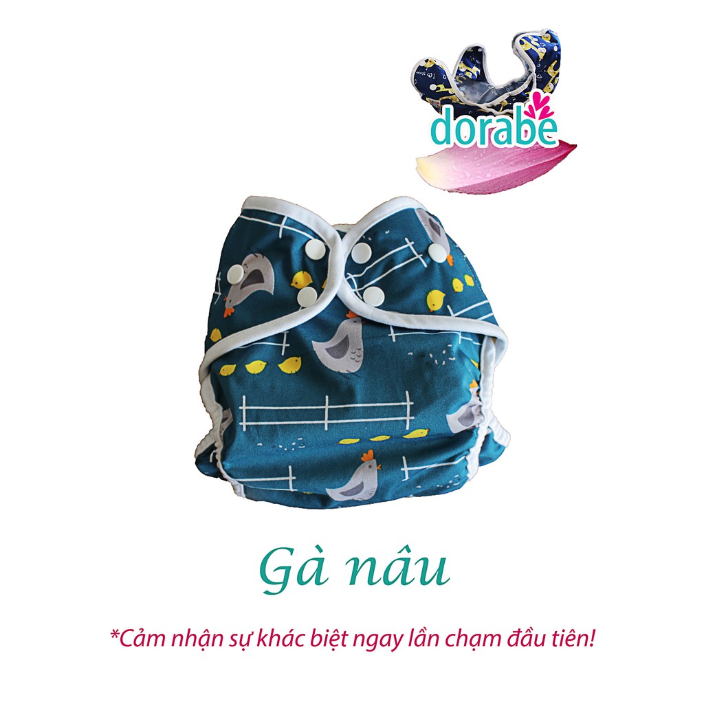 Bộ 2 vỏ tã đa năng Dorabe size M + 4 lót đêm đa năng (03kg đến 16kg)