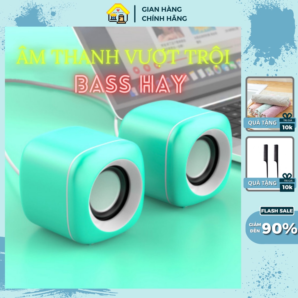 Loa Vi Tính Cao Cấp Mini Để Bàn pixel official Bass Ấm, Khỏe - Thiết Kế Sang Trọng Loa Máy Tính Mini  LMT02 .