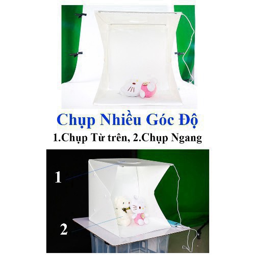 [AK] Hộp Chụp Sản Phẩm 40x40cm Có Kèm Đèn Led 2 Dãy có 70 Bóng - Tặng 2 Phong Nền - An Khang -  AK FM