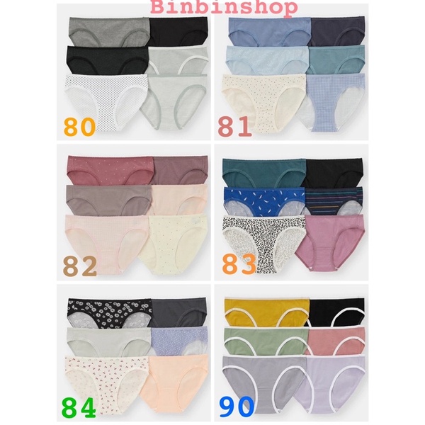 Set 6 chiếc quần Chip (Quần lót) Gu Uniqlo Nhật - hàng chính hãng