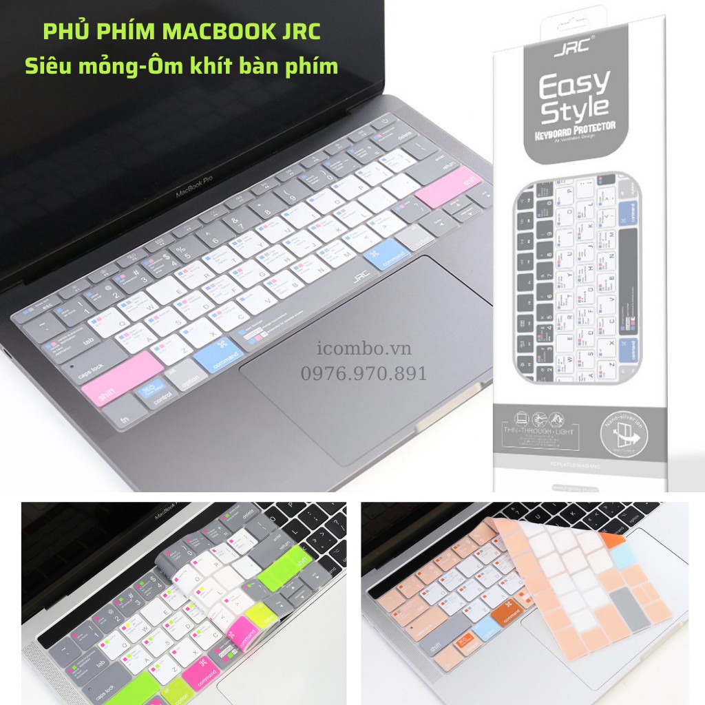 Phủ phím Shortcut Easy Style JRC Macbook air, Macbook pro, Macbook M1-Đủ màu ( đủ dòng )