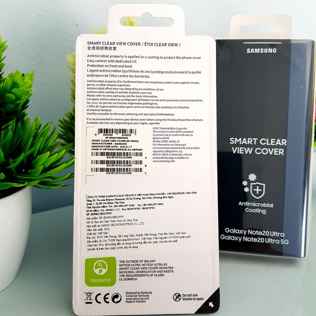 Bao Da Smart Clear View Cover Samsung Galaxy Note 20 Ultra - Ultra 5G [CHÍNH HÃNG]