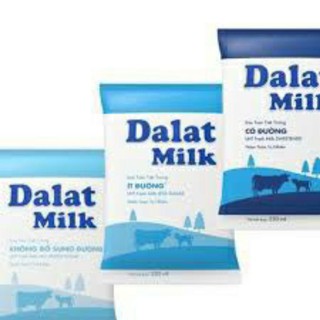 Combo 10 bịch sữa tươi Dalat Milk bịch 220ml ít đường/ không đường/ có đường