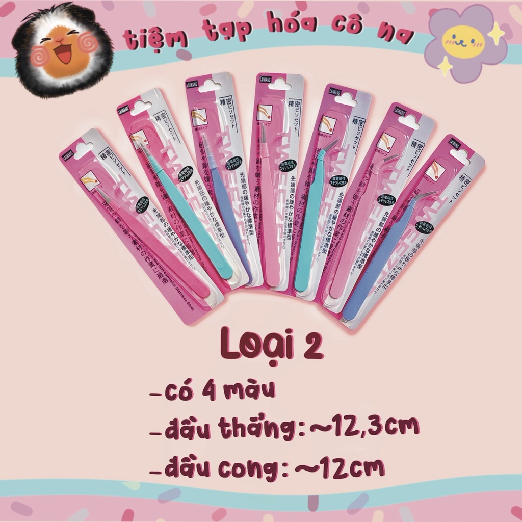 Nhíp gắp sticker màu macaron, nhíp gắp đa năng bằng thép không gỉ - tiemtaphoacona