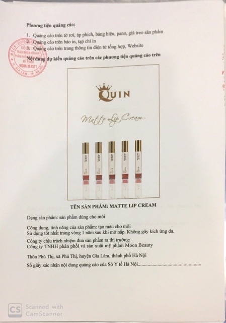 Son siêu lỳ Quin- Không Chì- Không thuỷ ngân- Dành cho bà bầu | Thế Giới Skin Care