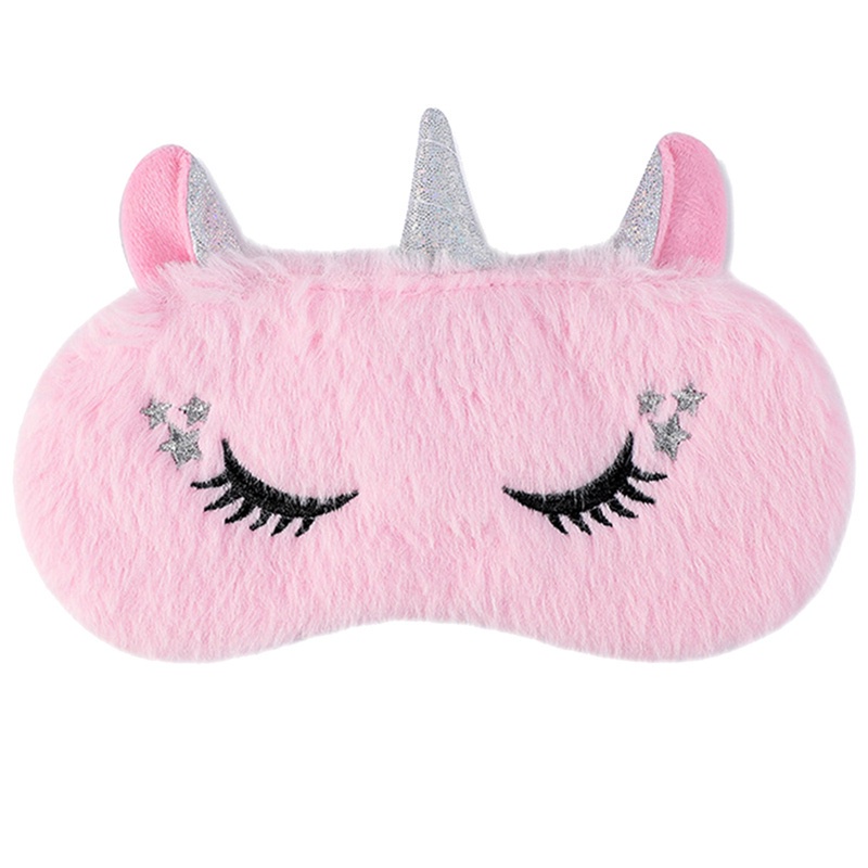 Mặt nạ che mắt ngủ hình kỳ lân nhồi bông mềm mại dễ thương cho bé gái | BigBuy360 - bigbuy360.vn