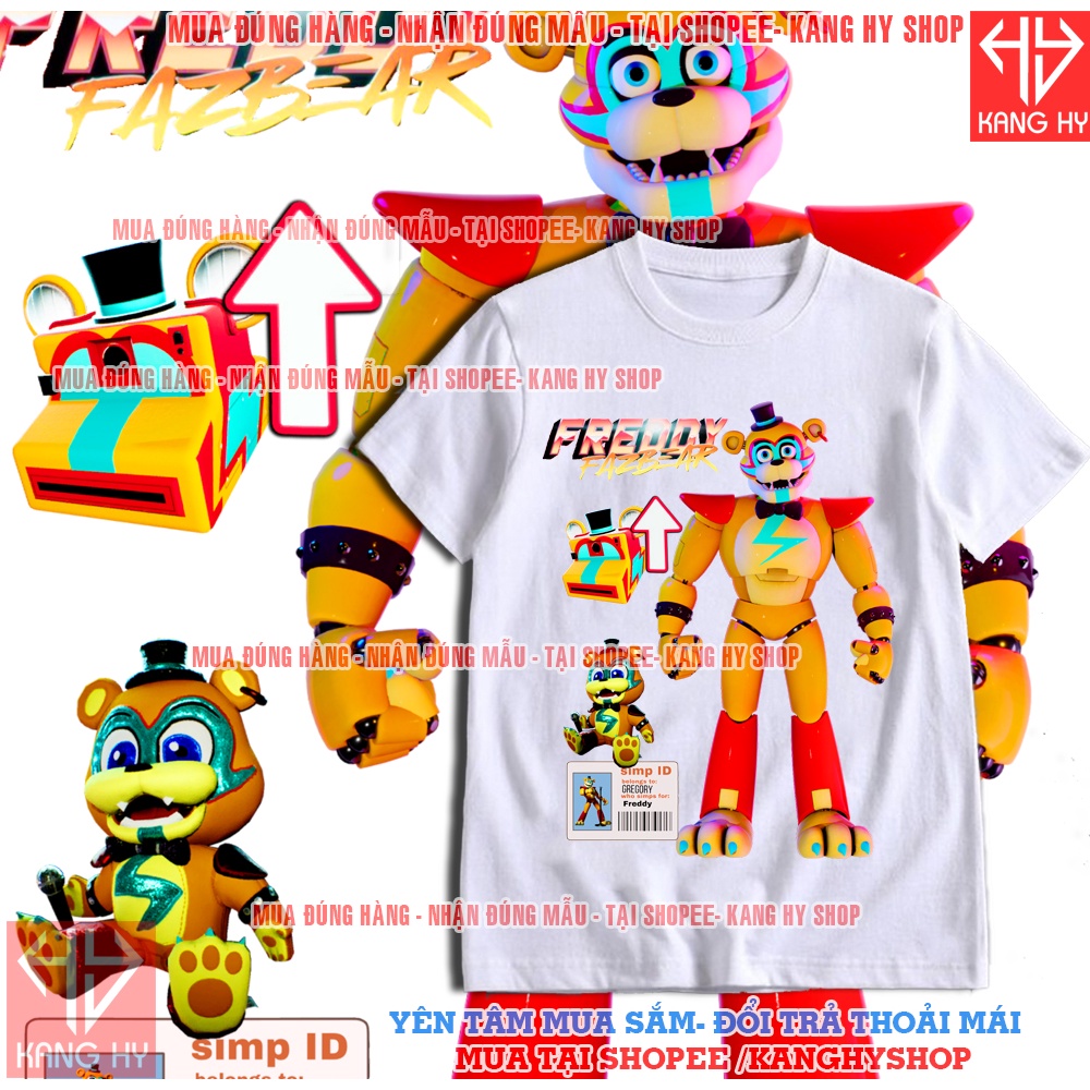 Áo Thun Trẻ Em In Hoạt Hình Gấu Five Night At Freddy Fnaf Áo Poppy Playtime 2 Vải Mềm Mát FF326