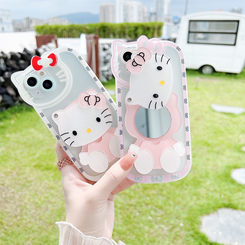 Ốp Điện Thoại Tráng Gương Họa Tiết Mèo Thời Trang Cho 13 12 11 Pro Max X XR Xs Max