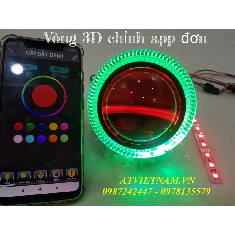 Bộ vòng 3D tích hợp mắt quỷ chỉnh app đổi màu