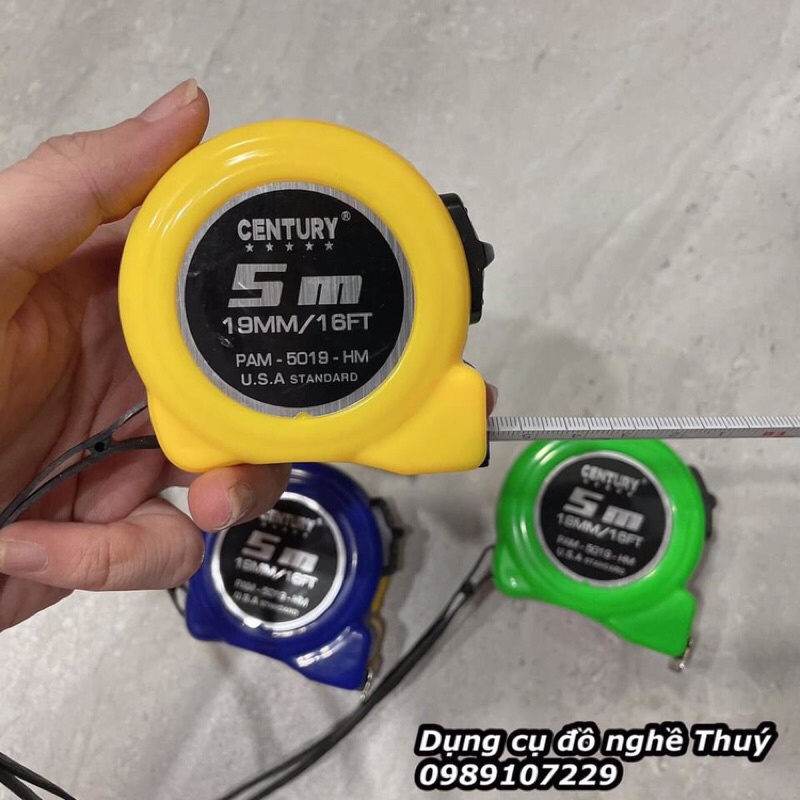 Thước cuộn Century 5M 1 mặt NHIỀU MÀU
