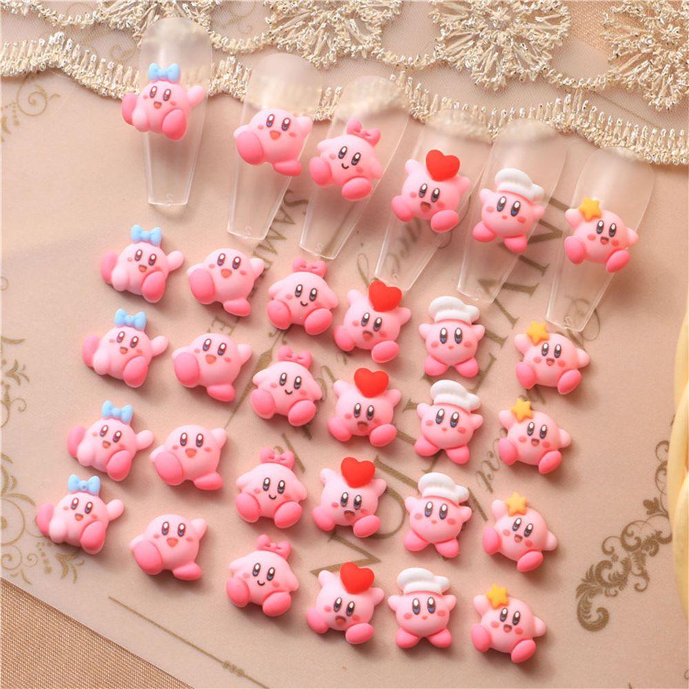 Set 10 Phụ Kiện Trang Trí Móng Tay Nghệ Thuật Màu Hồng Xinh Xắn