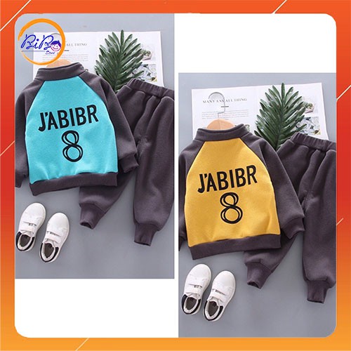 Bộ Dài Tay Cho Bé Trai Bé Gái Xuất Hàn, Bộ Nỉ Cho Bé Trai Bé Gái J'ABIBR Size 10-23Kg Chất Nỉ Bông BiBo Store