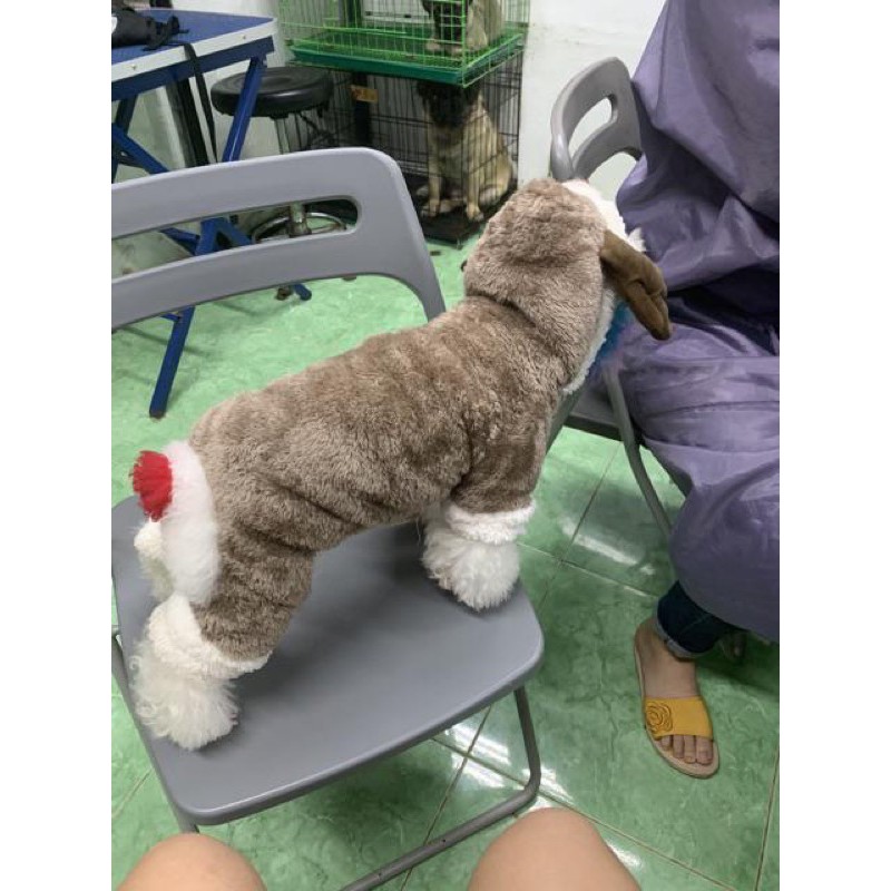 QUẦN ÁO CHÓ MÈO - Áo tuần lộc 4 chân 2 lớp dày dặn cho chó mèo thú cưng