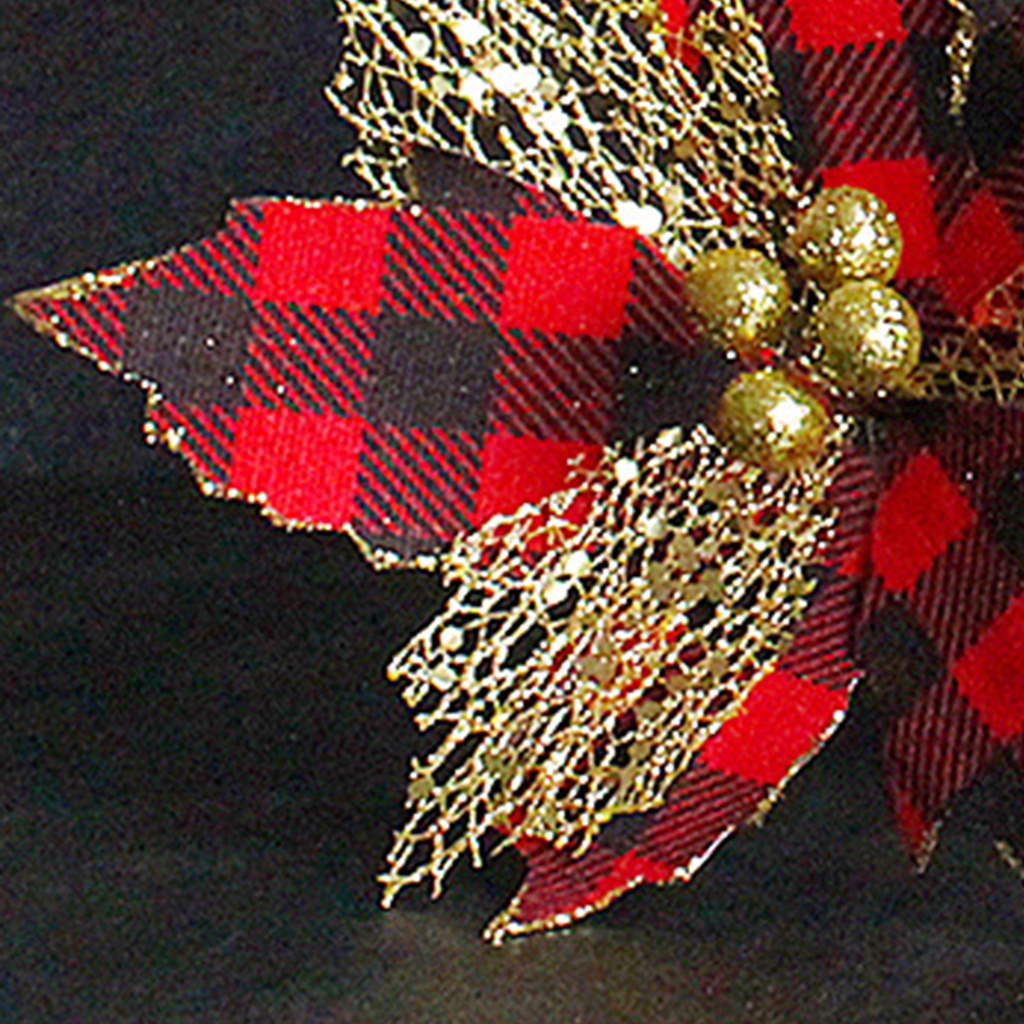 Hoa Giả Bằng Nhựa Màu Đỏ Đen Dùng Trang Trí Giáng Sinh