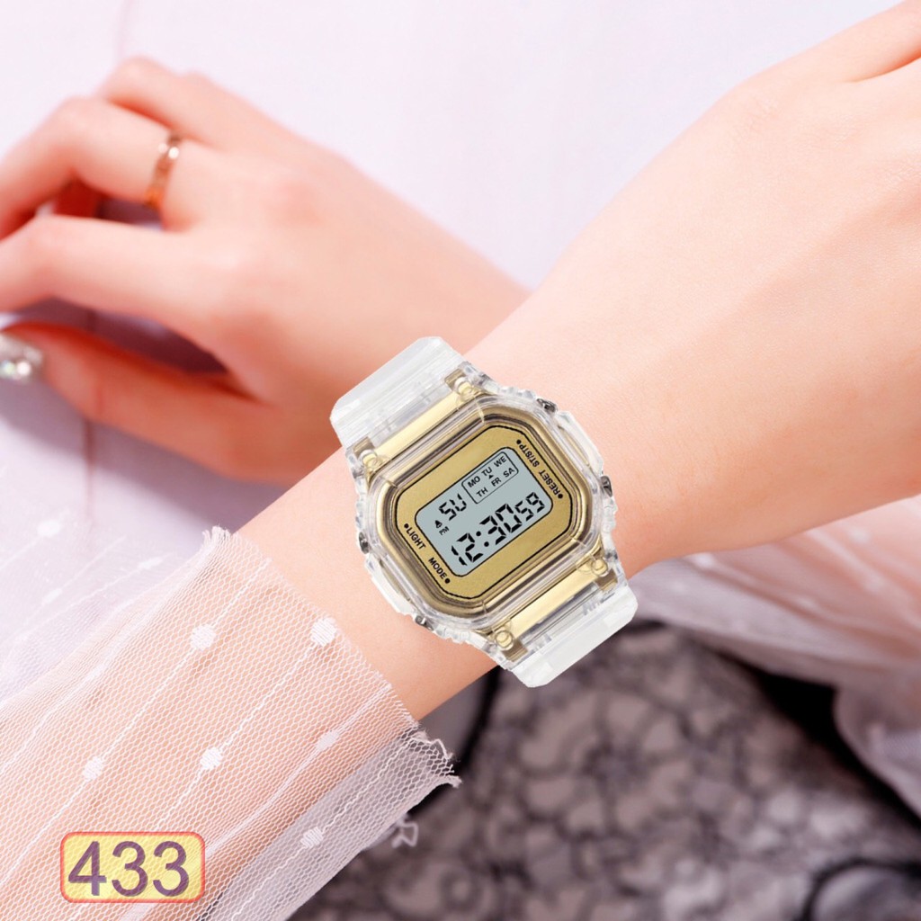 ĐỒNG HỒ NỮ SPORT MẶT VUÔNG DÂY TRONG SUỐT 433 THỜI TRANG SIÊU HOT | BigBuy360 - bigbuy360.vn