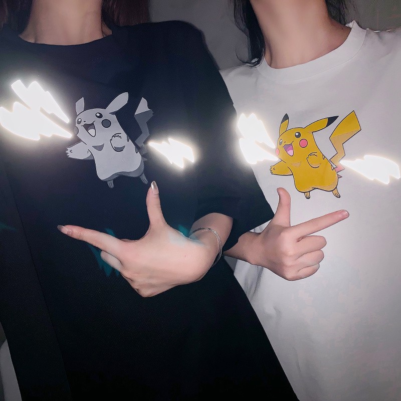 🌸Siêu Rẻ 💯  Áo thun tay lỡ pikachu phản quang (unisex) oversize CHẤT ĐẸP CÓ FREESHIP | BigBuy360 - bigbuy360.vn