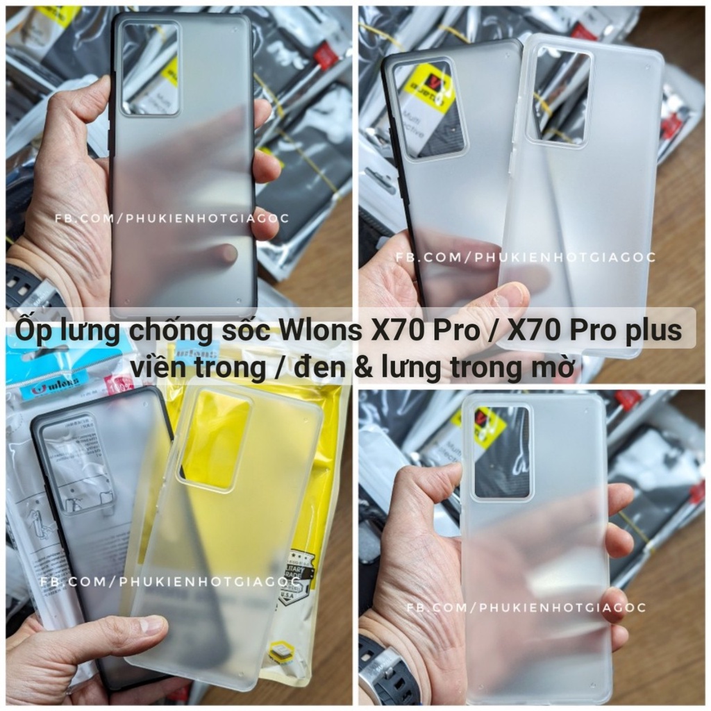 Ốp lưng Wlons Vivo X80 Pro / X Note / X70 Pro Plus / + chống sốc , trong sần chống bẩn, vân tay tốt như UAG , Ringke