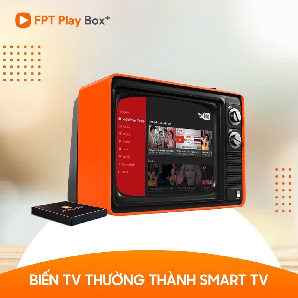 FPT Play Box+ 2021 Đầu thu kỹ thuật số [Hàng chính hãng FPT]- Hệ điều hành AndroidTV 10 - Tivi Box Tặng chuột không dây