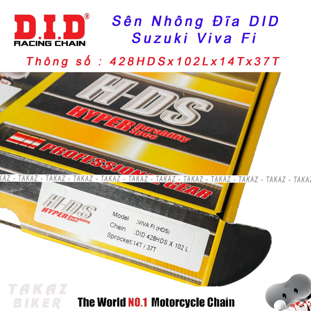 Sên nhông dĩa DID Dùng Cho Xe Suzuki Viva Fi - HDS 10 ly Thái Lan B1 mã sp