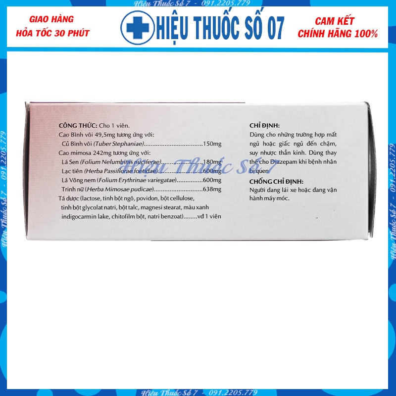 Viên An Thần Mimosa Giúp Dễ Ngủ, Ngủ Sâu, Ngon Giấc (Hộp 50 Viên)