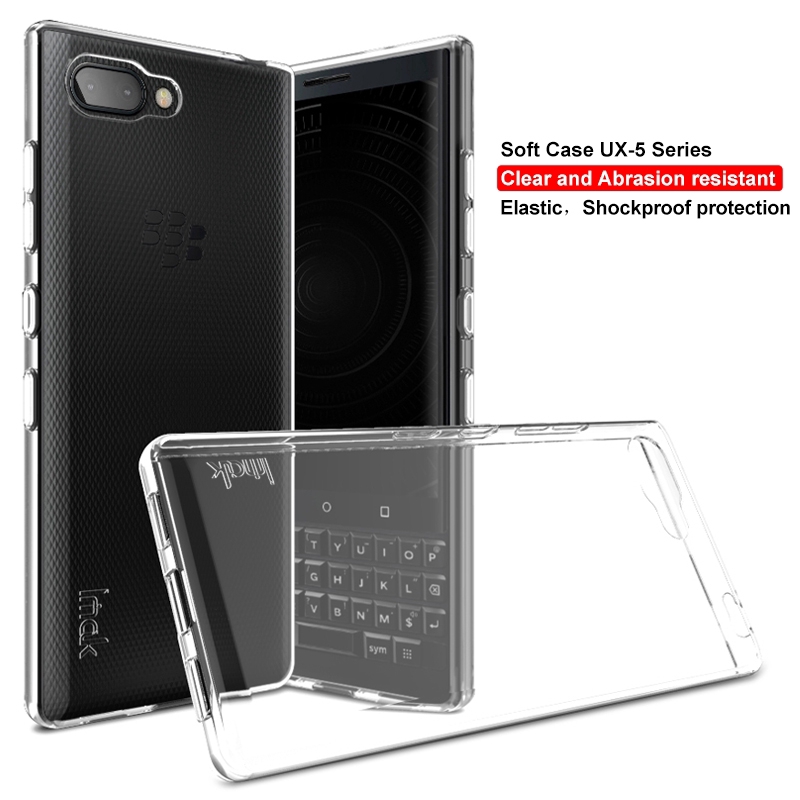 Ốp điện thoại silicon TPU mềm trong suốt chống sốc cho BlackBerry Key 2