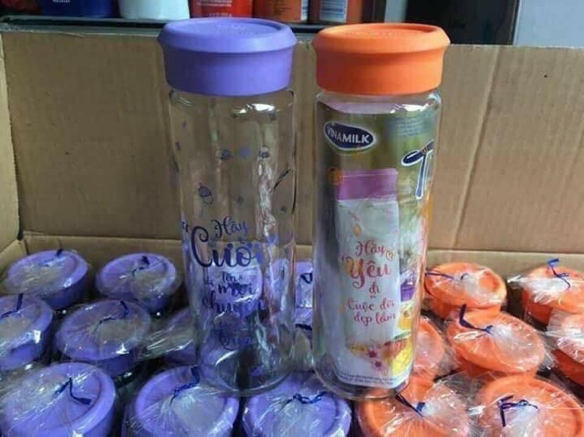 Bình thuỷ tinh cao cấp hàng km vinamilk