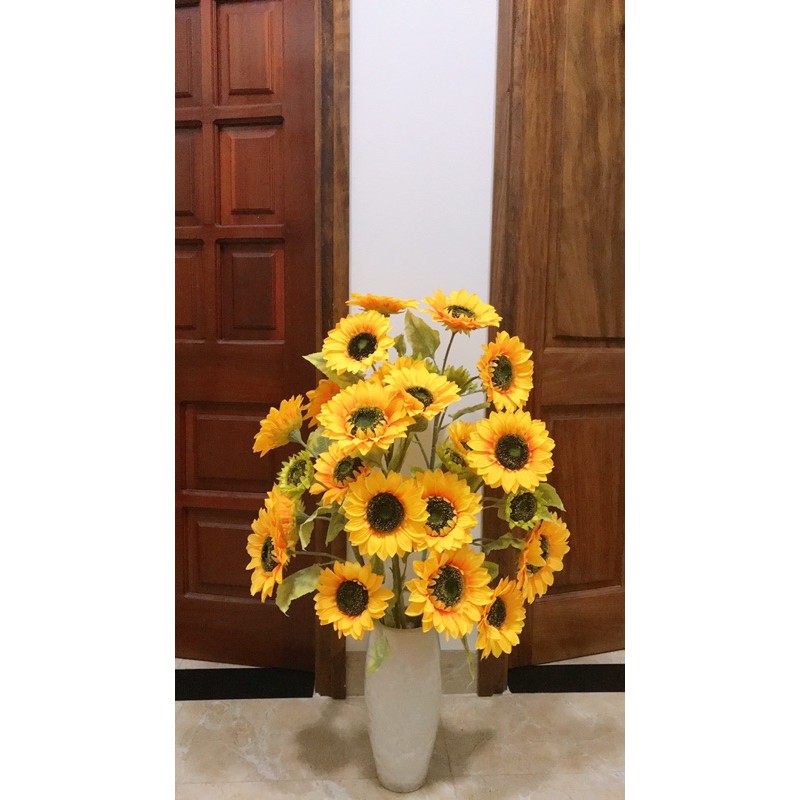HOA HƯỚNG DƯƠNG GIẢ CAO 1m, hoa lụa đẹp giống thật 99.9%
