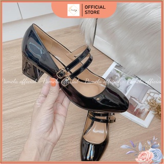 PAMELA - [Có sẵn] Giày Vintage Mary Janes Cao Gót Quai Ngang Retro Tiểu Thư Thanh Lịch Oxford Lenvin - Gi20