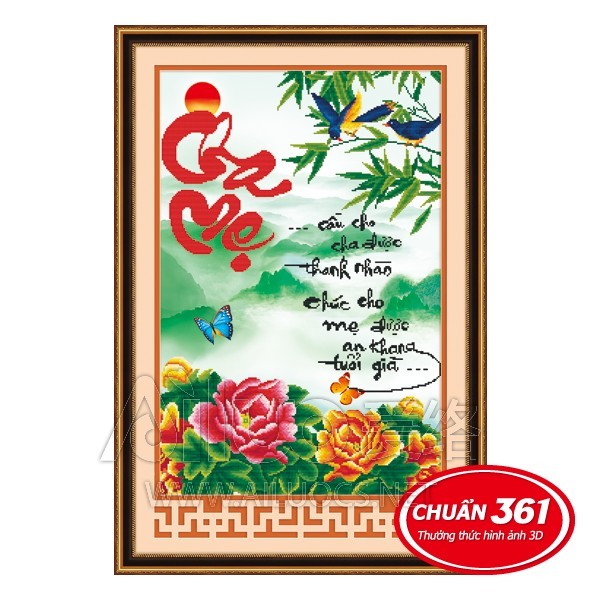 Tranh thêu Cha mẹ
