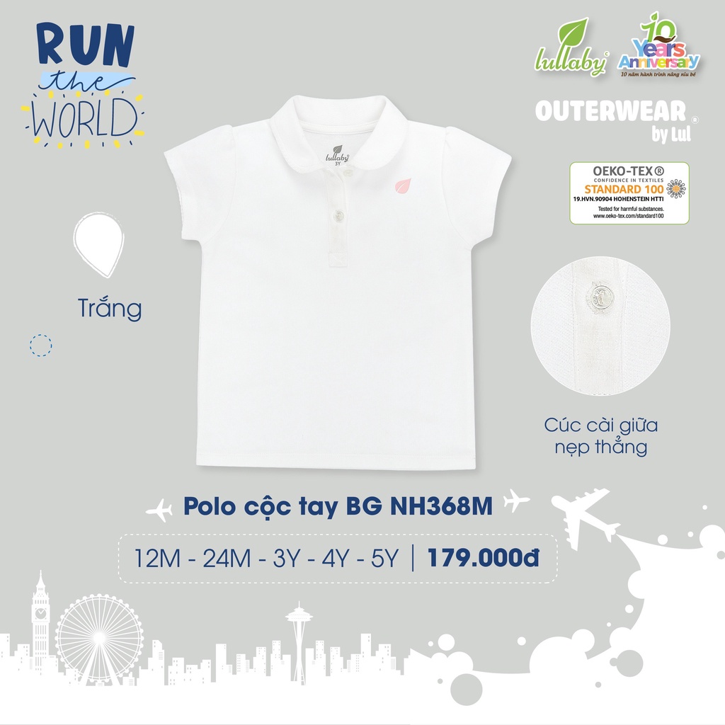 [CHÍNH HÃNG] Bộ quần áo polo , quần váy bé gái họa tiết trẻ em Lullaby ( rời áo-rời quần )