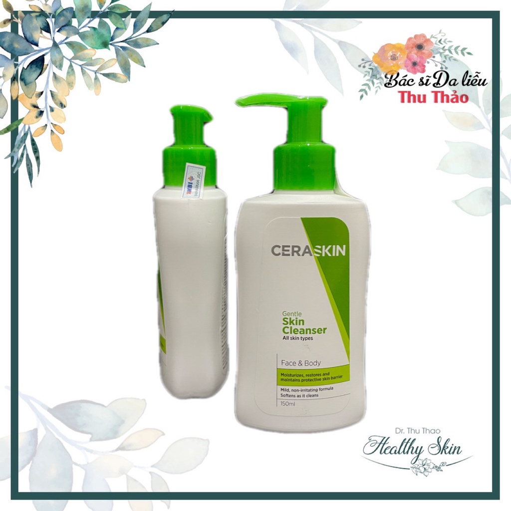 Sữa rửa mặt giúp làm sạch da dành cho da mặt và toàn thân CERASKIN gentle skin cleanser