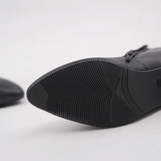 Bốt nữ cổ thấp da thật, Bốt da nữ cao gót 6cm giày vnxk - Kimystore