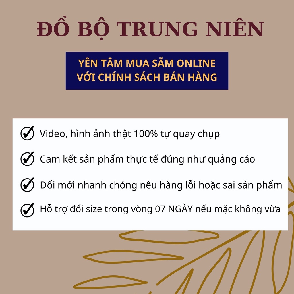 Bộ Đũi Thái Trung Niên Đồ Bộ Lửng Trung Niên Bộ Quần Áo Trung Niên Mùa Hè Set Đồ Ống Rộng Trung Niên