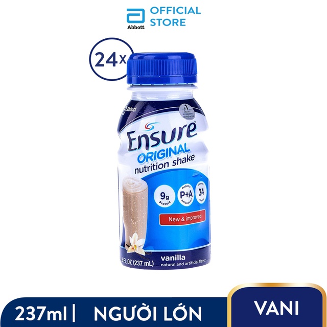 [Nhập GRO1ACS giảm 20k] Thùng 24 Sữa nước Ensure Abbott 237ml/chai